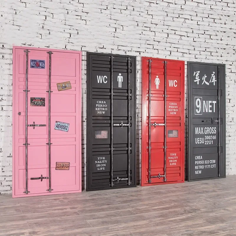 for American Loft Container Door Metal Toilet Door Restaurant Bar Retro Creative Iron Door Industrial Style
