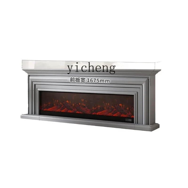 

TQH Simulation Flame Electronic Heating Fireplace TV Cabinet Modern Simple Italian Minimalist White Decorative Cabinet