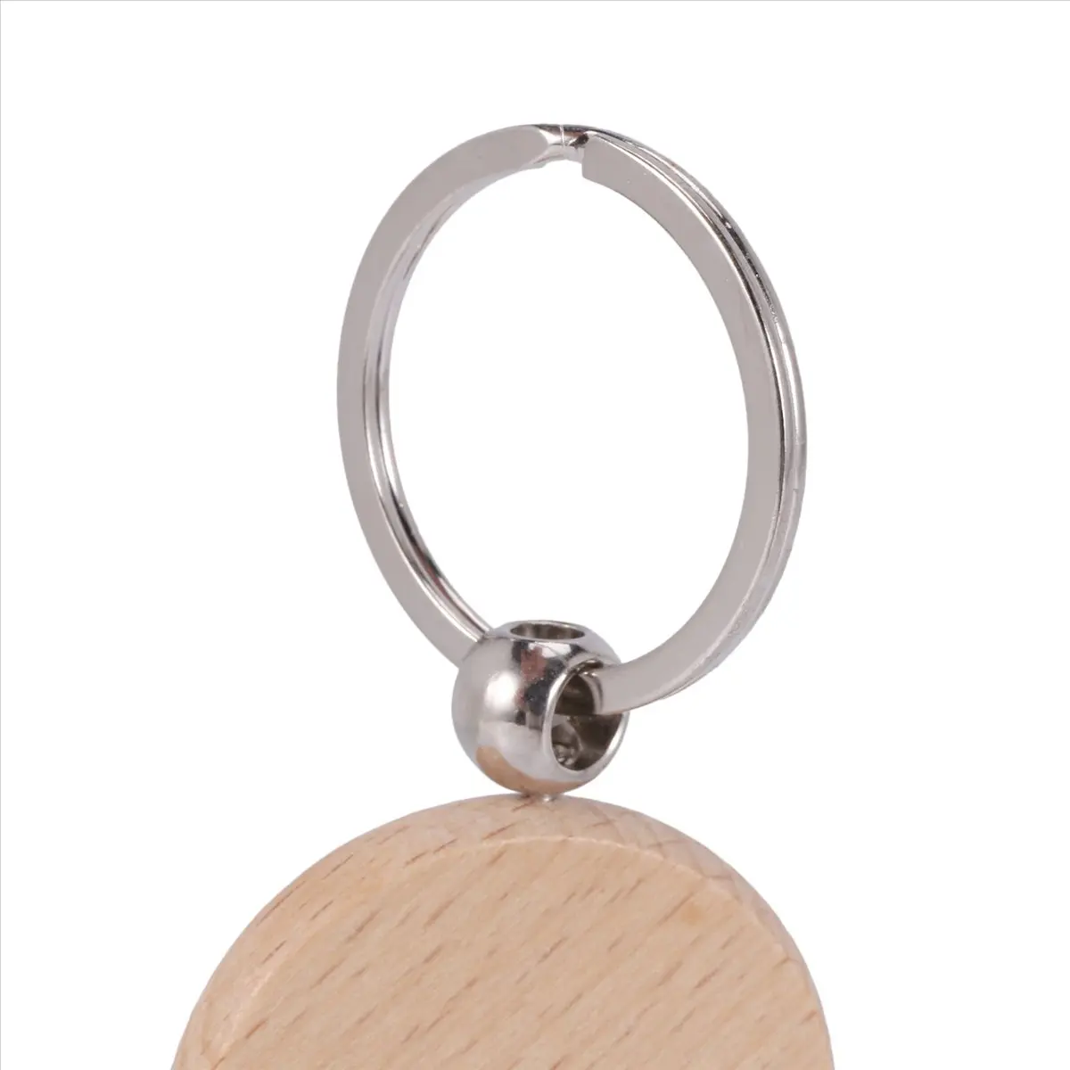 60Pcs Blank Round Wooden Key Chain Diy Wood Keychains Key Tags Can Engrave Diy Gifts-A69M