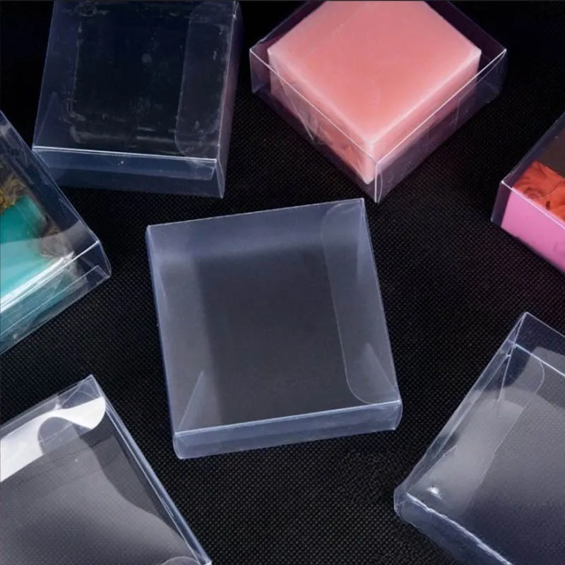 50Pcs/Lot PVC Plastic Gift Box DIY Handmade Soap Candy Packaging Boxes Jewelry Display Box Wedding Baby Shower Party Favors