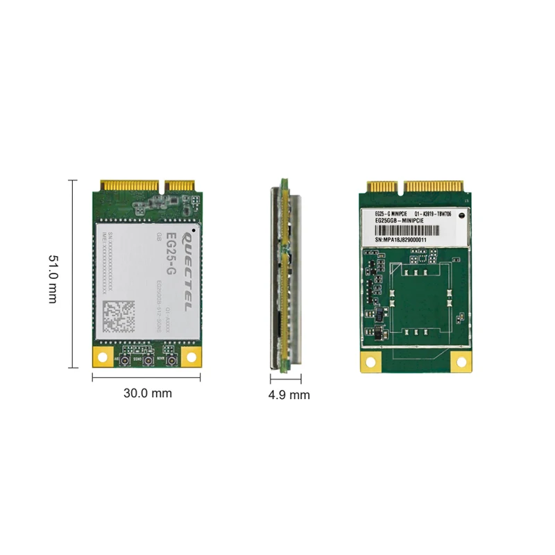 Quectel EG25-G LTE Cat4 Mini Pcie Module without sim card slot EG25GGB-PCIE Global Modem EG25GGB-256-SGNS