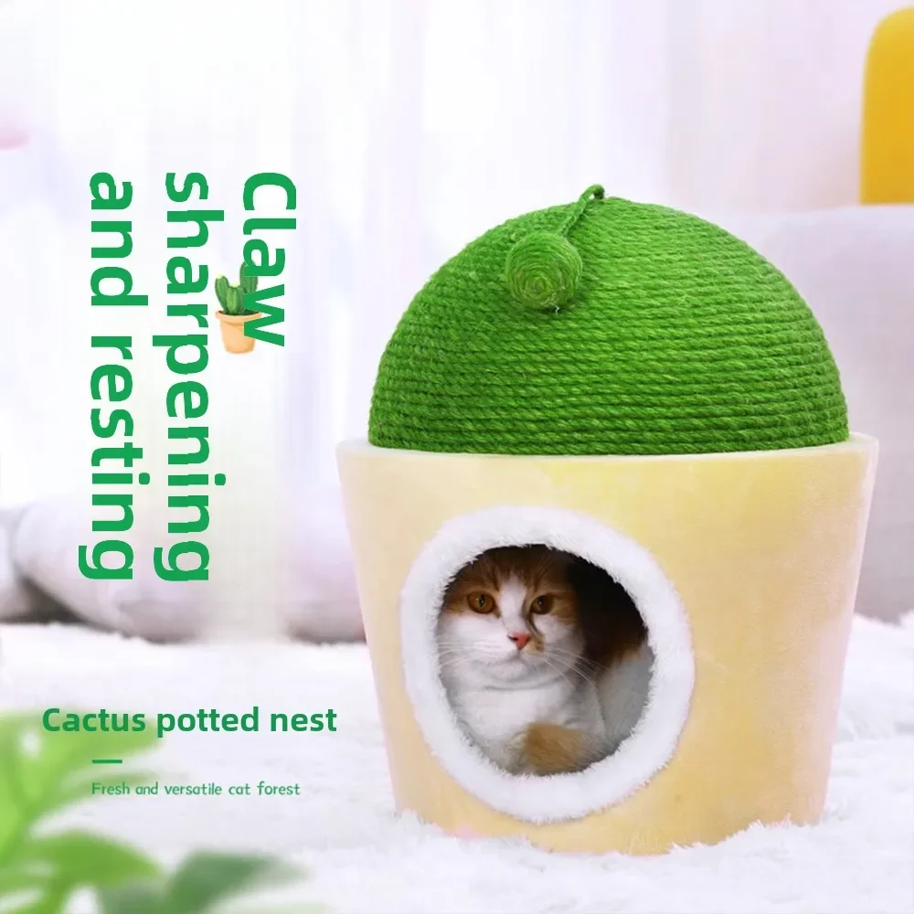 Cat House Pet Bed Pet Supplies Bebedero Perro Portatil Cat Tree House Cat Climbing Nest Mat Sisal Keep Warm in Winter