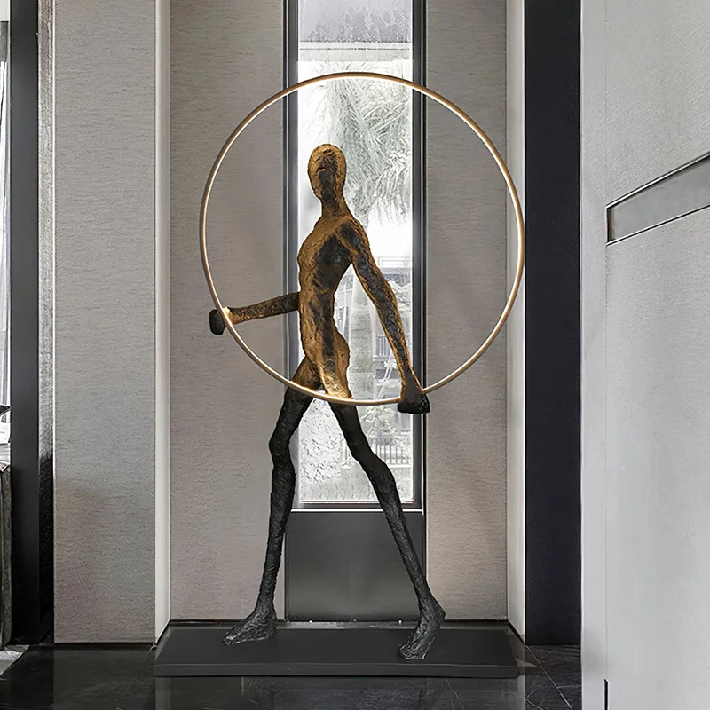 Creative humanoid sculpture ornament Floor lamp Hotel public places Abstract art ornament Household light luxury floor lamp