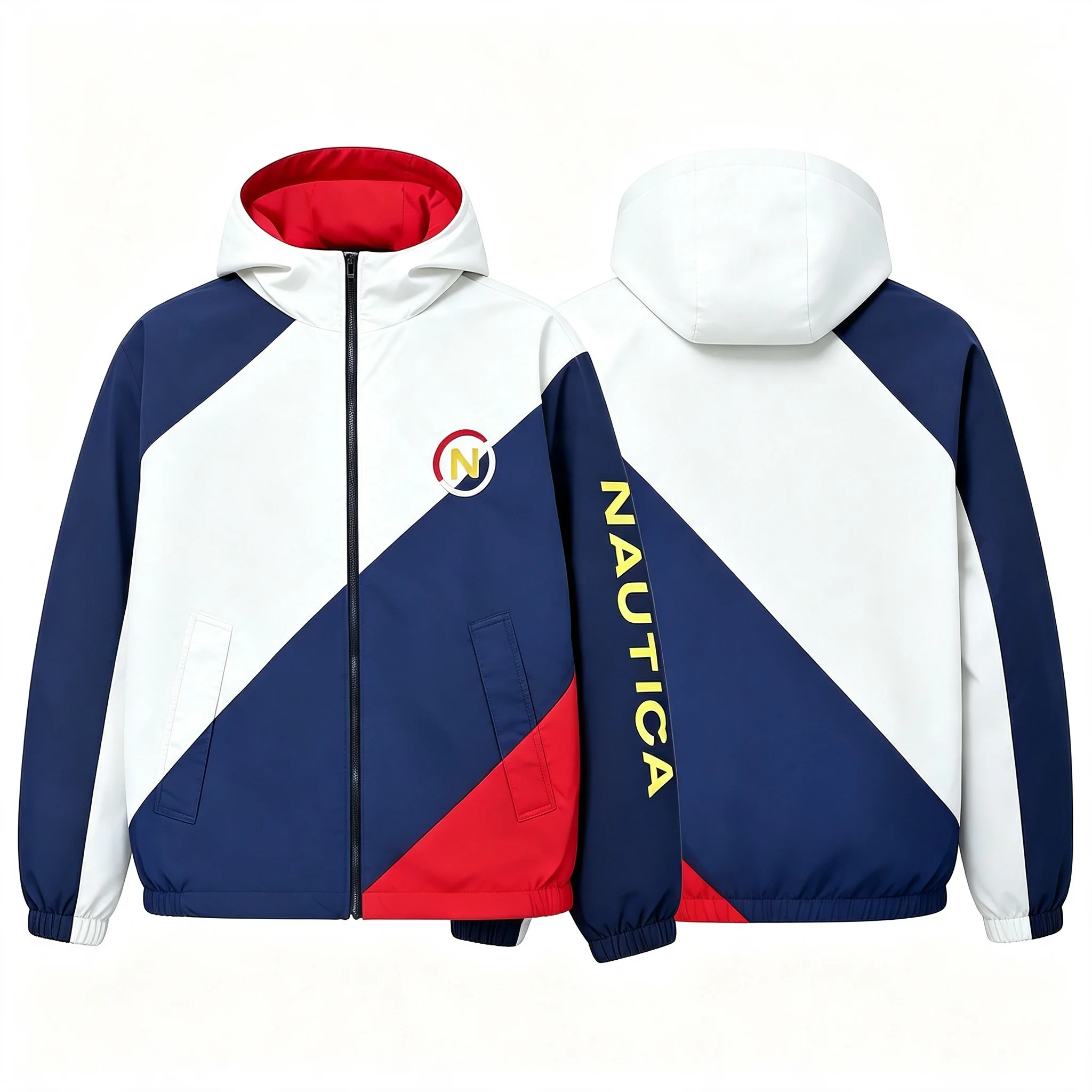 NAUTICAフード付きウインドブレーカージャケット,ジップ - Windbreaker Men Zip のレビューと価格