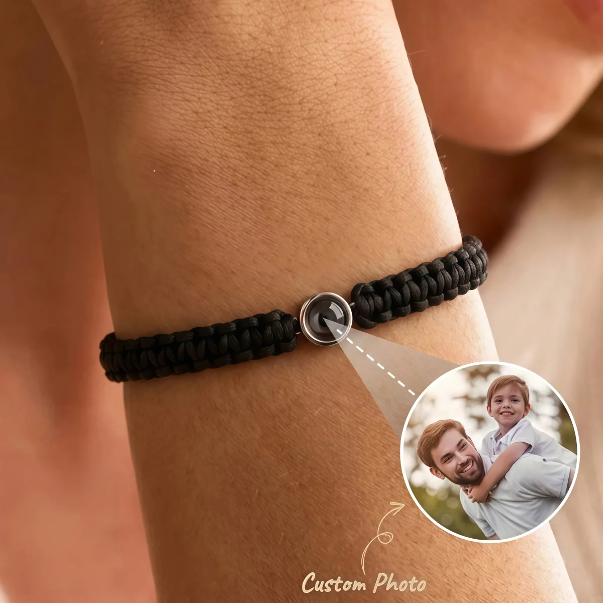 Personalized Custom Photo Projection Bracelet Braided Rope Adjustable Couple Bracelet Hidden Image Jewelry Gift For Lover
