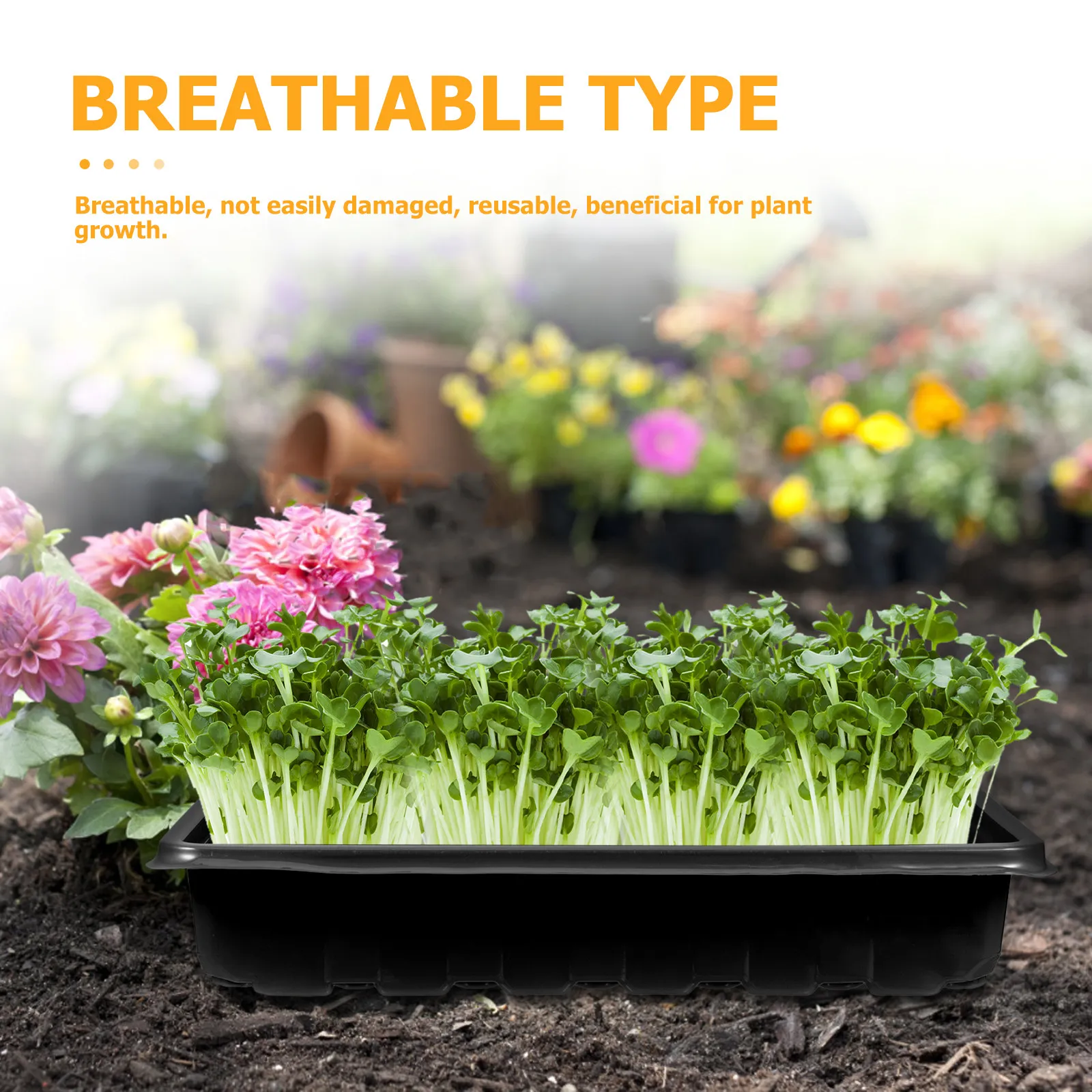 Reusable Breathable Plastic Seedling Tray Extra Large Indoor Garden Seed Starter Tray Germination Sprouter Plant Growing Nursery