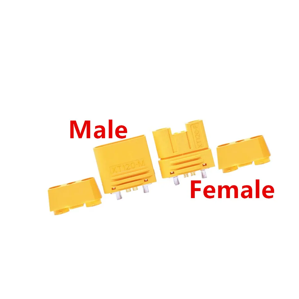 

Amass XT120 60A Large Current Lipo Battery Connector Male Female Sheathed Plug with Signal Pin for RC Model UAV FPV Drone