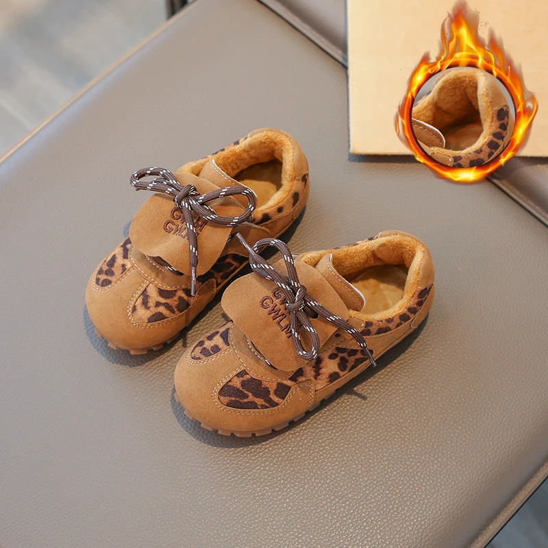 

Children's Boys Girls Flats Retro Winter Comfortable Breathable Sneakers Kids Toddler Non-Slip Fleece-lined Warm Casual Shoes