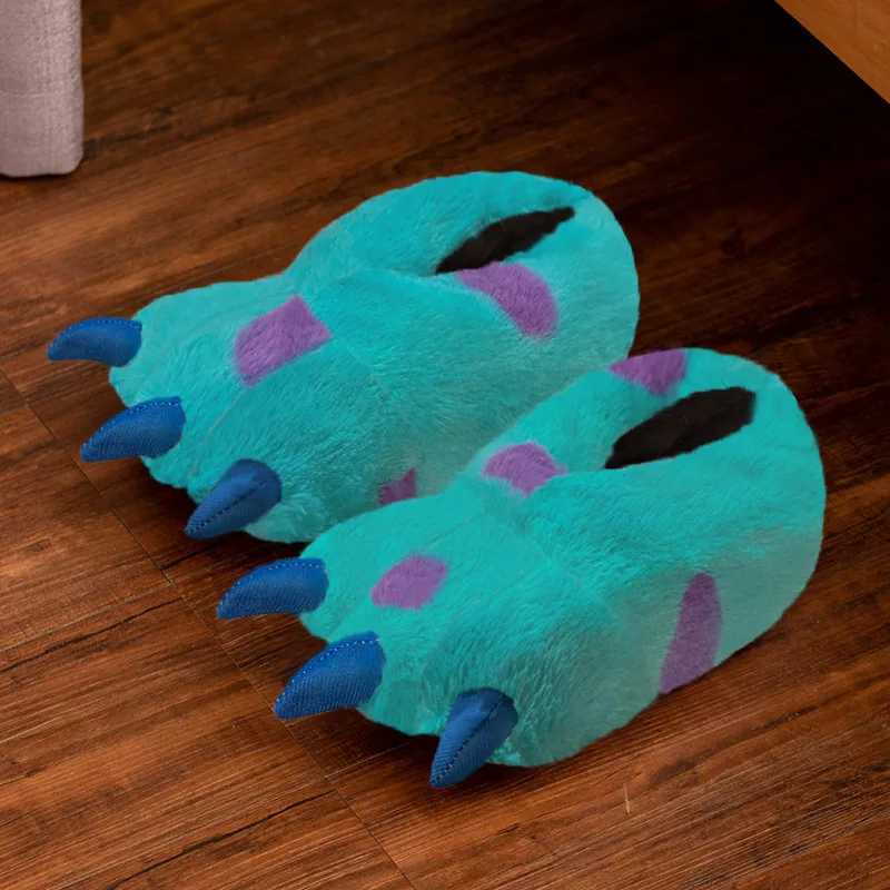 2026 Chunky Warm Bear Paw Slippers for Home Women Creative Funny Slipper Soft Plush Cute Cartoon Girls Indoor House Floor Shoes