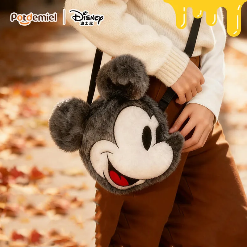 

Mickey Crossbody Bag Kawaii Cartoon Potdemiel Mickey Plush Doll Crossbody Bag Girl Birthday Gift Winter Plush Crossbody Bag