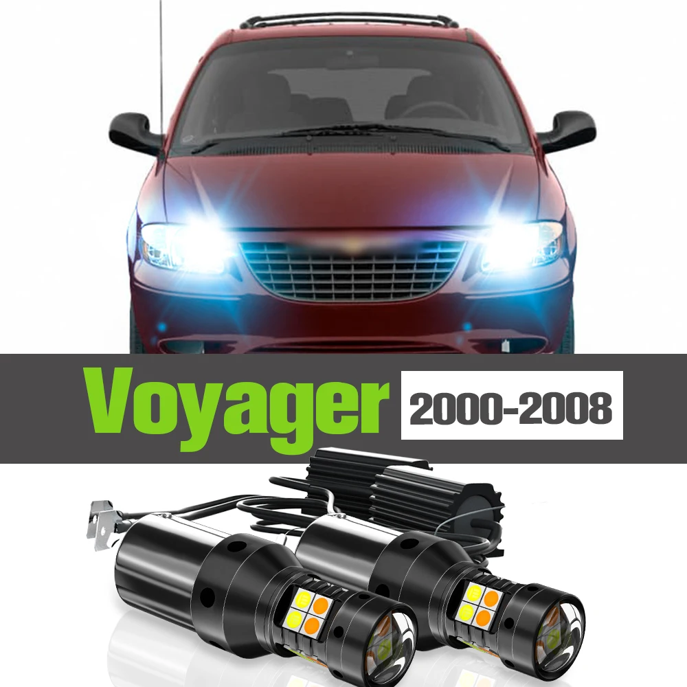 

2x LED Dual Mode Turn Signal+Daytime Running Light DRL Accessories Lamp For Chrysler Voyager 2000-2008 2003 2004 2005 2006 2007