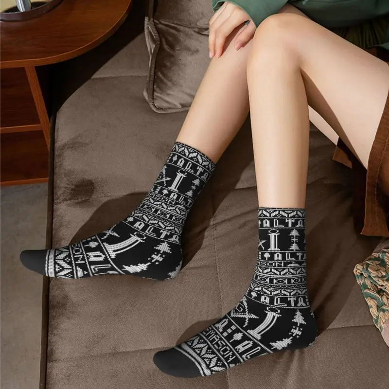 Masonic Mason Freemason Pattern Dress Socks Mens Womens Warm Funny Novelty Crew Socks