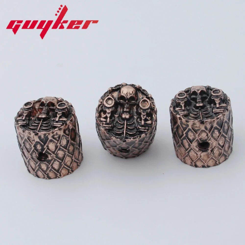 GUYKER Electric Guitar Bass Knobs Skull Surface Retro Style Two Color Option