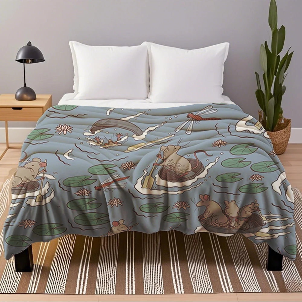 

Flannel Blanket Coracle Race Mice In With Hypoallergenic Throw Minimalist Blankets For Couples Office Workers Sofa Transitional