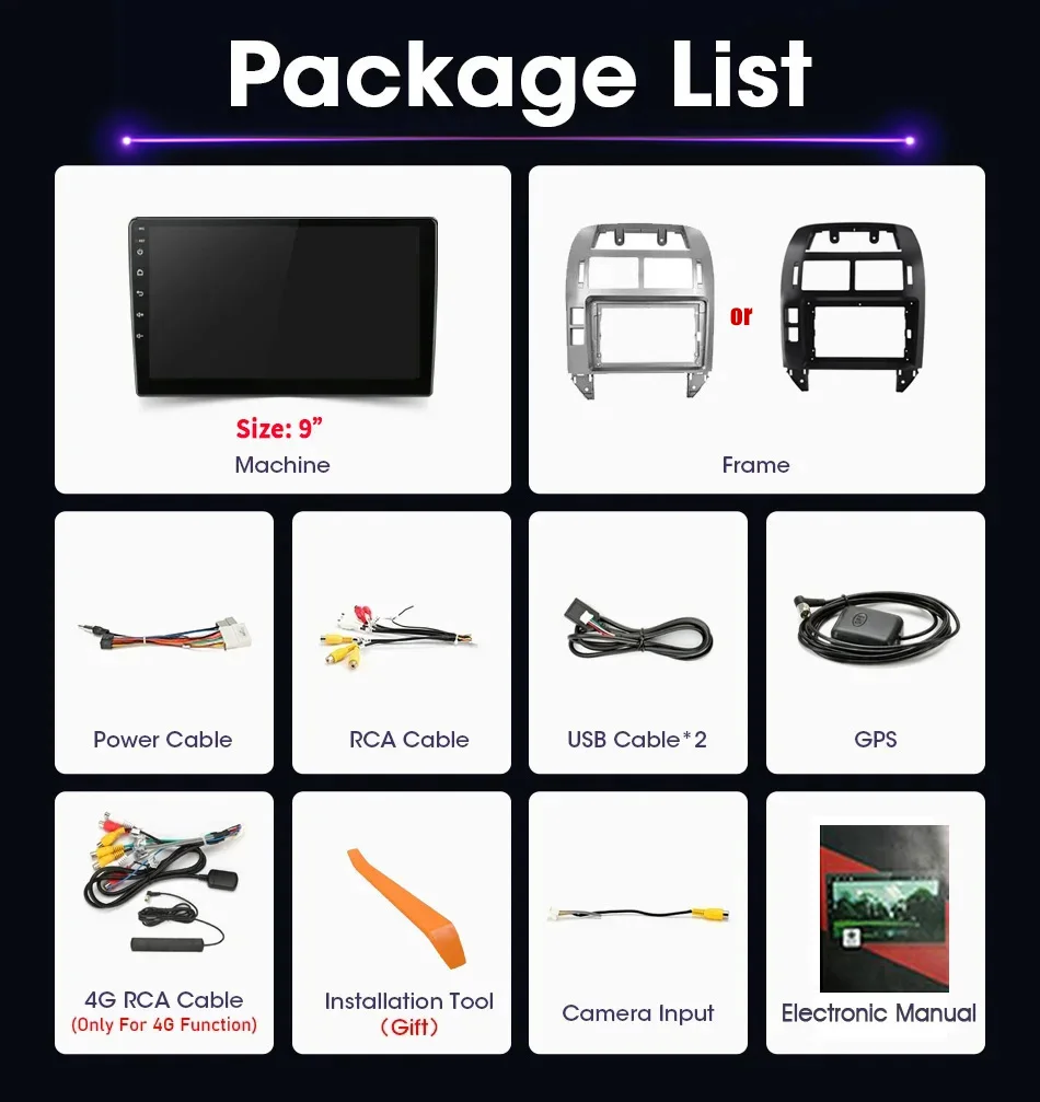 Autoradio Carplay أندرويد السيارات سماعة لاسلكية تعمل بالبلوتوث راديو السيارة مضخم صوت واي فاي نظام تحديد المواقع 8 النواة لفولكس واجن بولو Mk4 IV 2001-2009 2Din #6