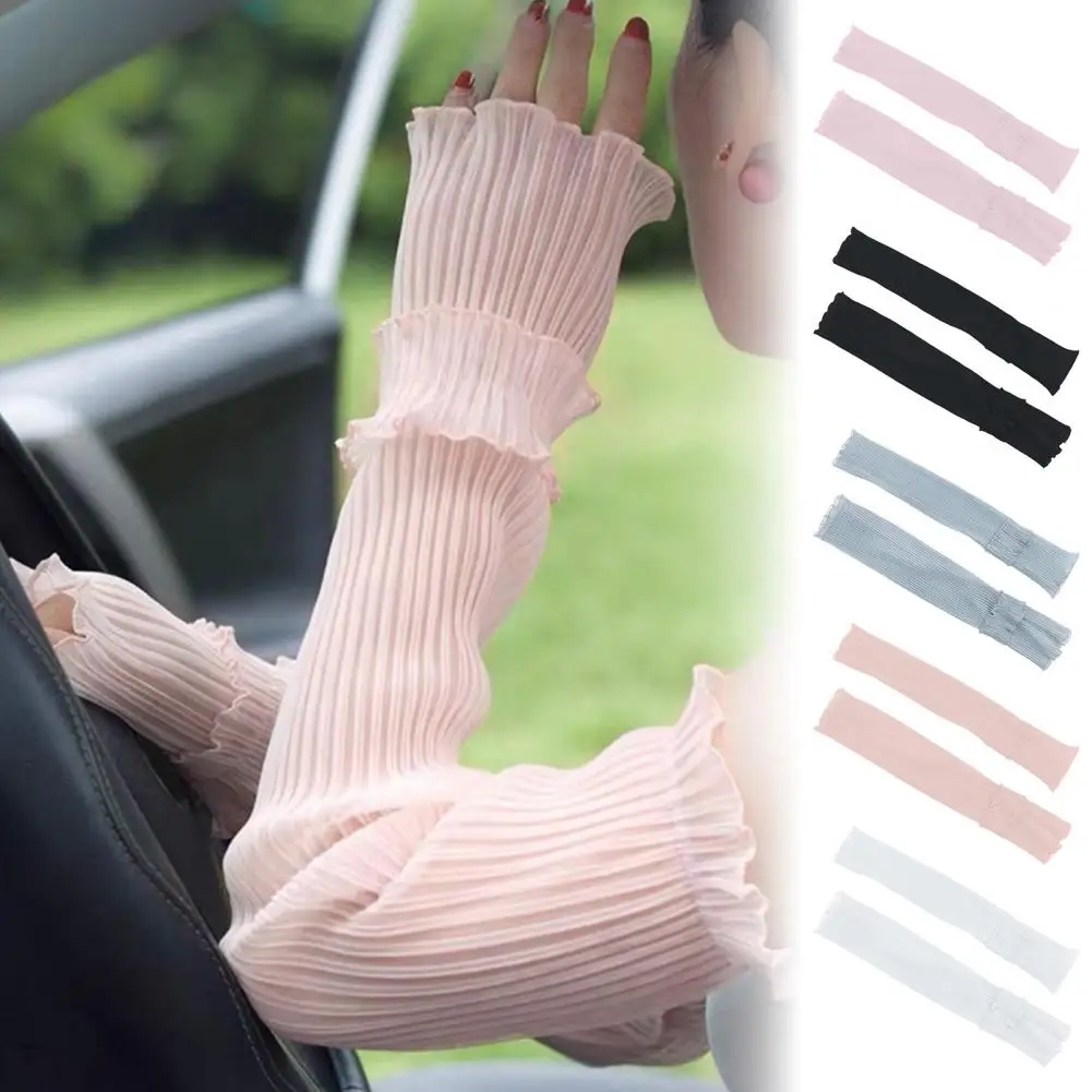 Elastic Cuff Arm Guards Sun Protection Arm Sleeves Women’s Long Tulle Arm Sleeves Sheer Sun Protection Gloves for Wedding
