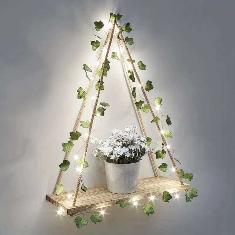 1PC luci decorative a corda Lvy ghirlanda di foglie d'acero, ghirlanda luci sospese fata luci notturne camera da letto decorazione del cortile della parete