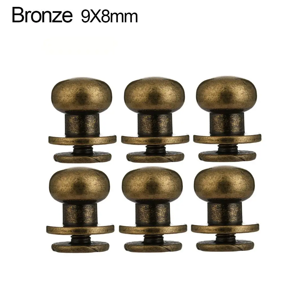 10pcs DIY Cloth Button Brass Nail Monk Head Screws Garment Rivets Clothes/Bag/Shoes Leather Craft