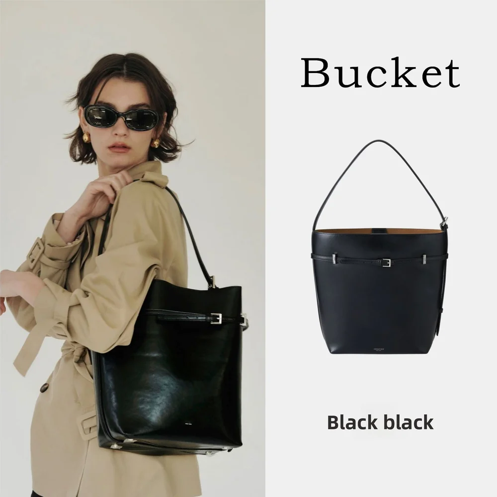 

Bucket bag, light luxury, niche commuting, large capacity tote bag, high-end feeling, single shoulder armpit crossbody bag