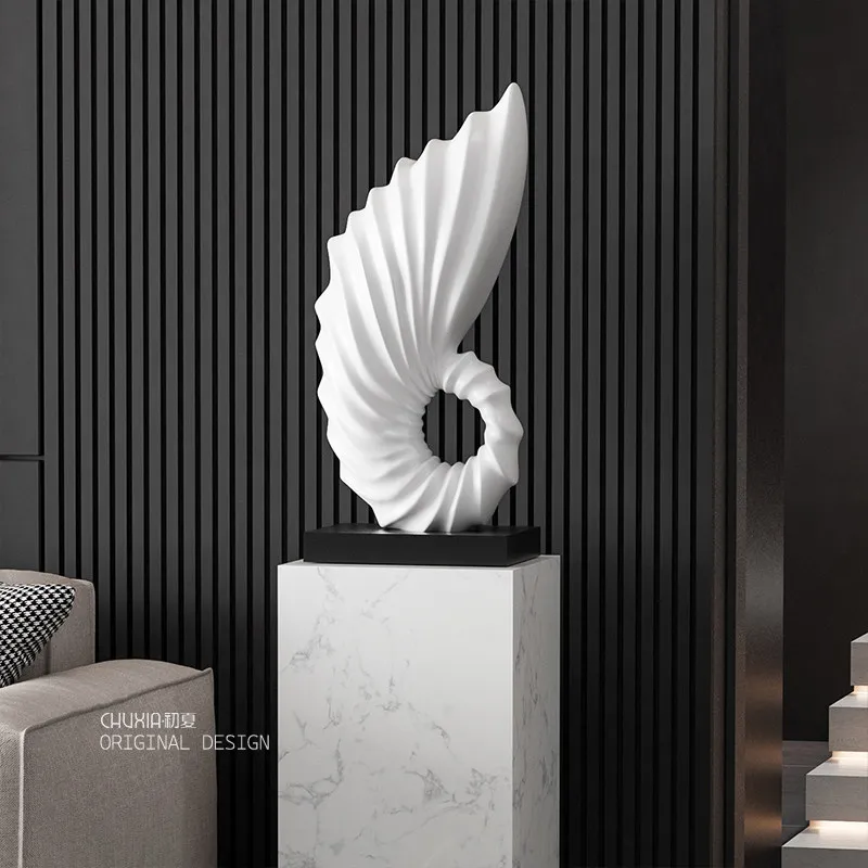 Creative Abstract Art Conch Sculpture Floor-to-Floor Ornament Hotel Stairs Sales Office Model Room Living Room Decoration