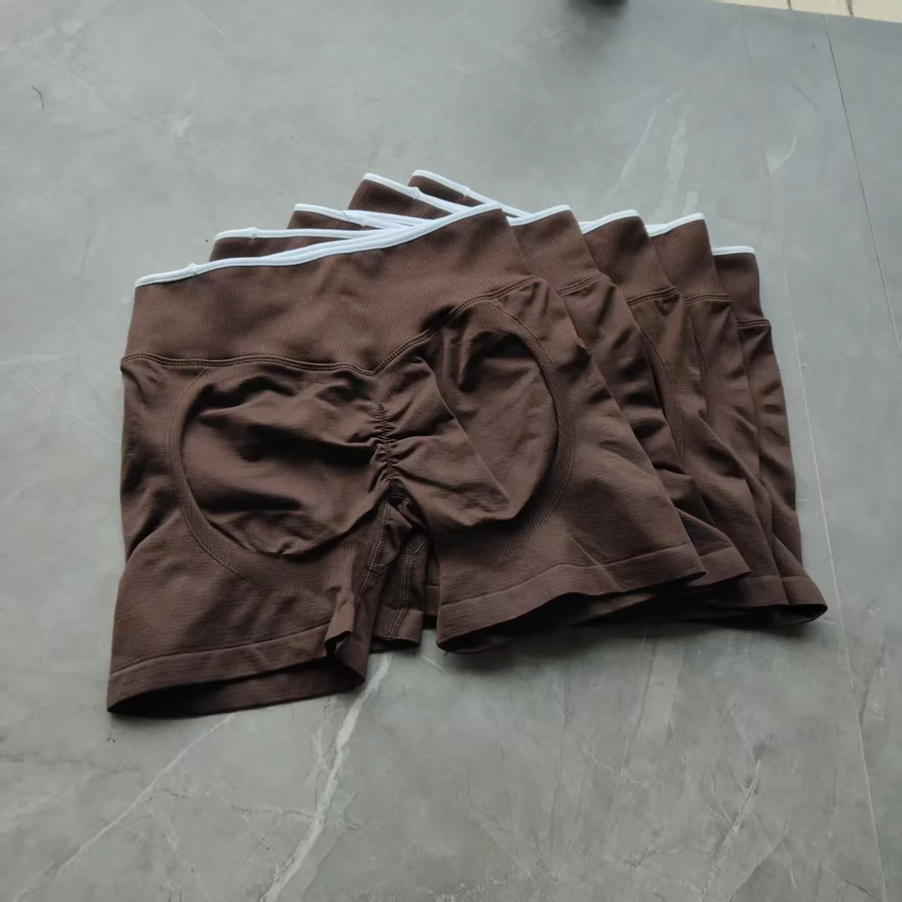 

TEV1O LOGO Seamless Tight Yoga Shorts Peach Hips Sports Shorts Running Sports Fitness Pants Women 5 Packs Shorts