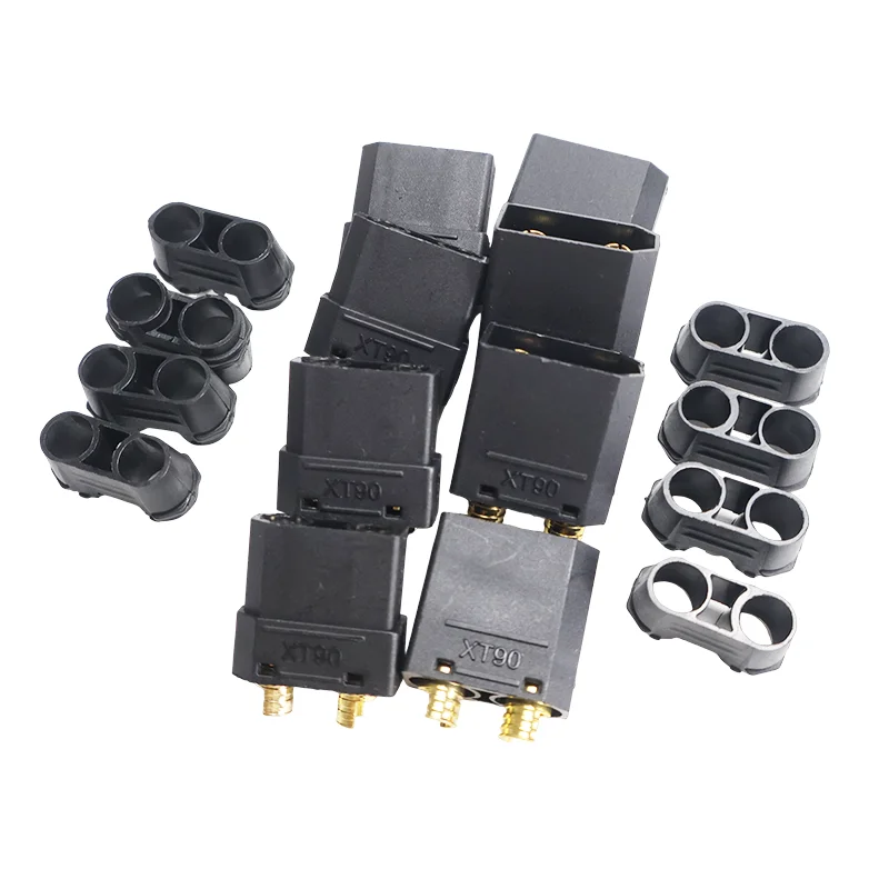 Nuovo 4 paia di connettori XT90 / XT90H coppia 90A anti-scintilla spina gialla e nera con coppe a saldare per batteria drone scooter elettrico fai da te
