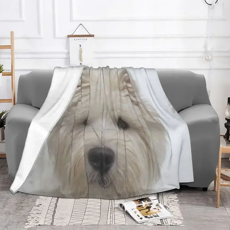 Cute Westie Dog Blankets Warm Flannel West Highland White Terrier Puppy Throw Blanket for Bedding Couch Quilt