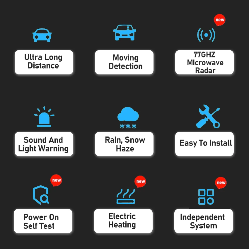 Car Alarm BSD BSM BSA For Trumpchi EMKOO 2019 to 2025 Blind Spot Monitoring System 77GHZ Radar Detector Mirror LED Light For Car