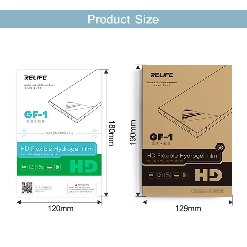 RELIFE GF-1 50 pz/set HD Hydrogel pellicola per schermo LCD per Tablet cellulare pellicola protettiva per schermo ad alta trasparenza