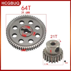 2pcs/Set (21t+64t) 11184 & 11181 Differential Metal Main Gear 64t Motor Gear 21t Cap Circumference 1/10 94170 Car