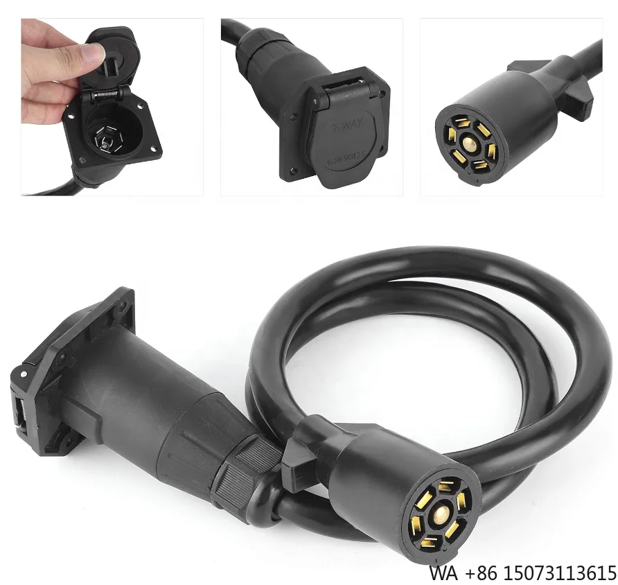 Easy-Remove 7-Pin Trailer Plug/Socket Adapter Cable for Caravan RV