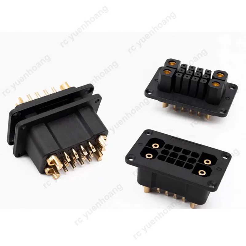 2 Pary Wysokoprądowych Złączy 90A 4+12 Wtyk Kontrolera Pozłacana Miedź do Modelu Samolotu RC Akumulator/Gniazdo Zasilania
