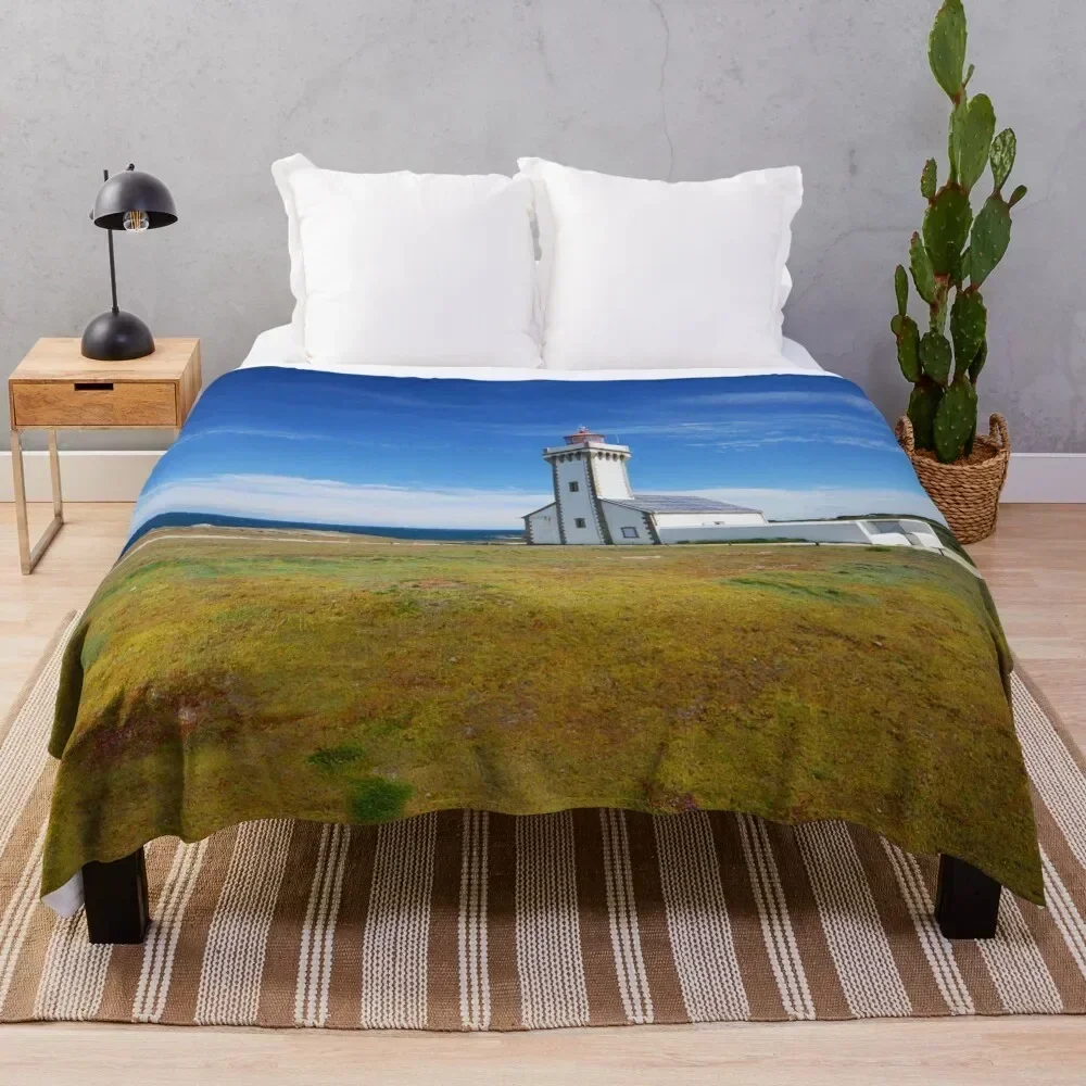 

lighthouse Belle ile en Mer Throw Blanket Large Flannel Fabric Blankets