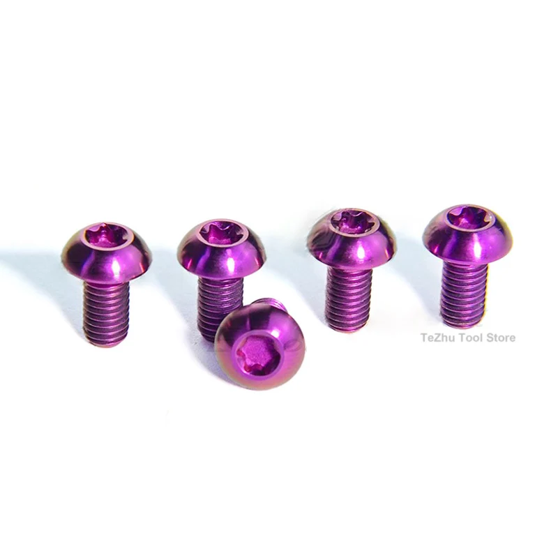 

1Pcs M5x10mm Titanium Alloy Half Round Head Torx Screw Inner Quincunx Screw Multiple Colors