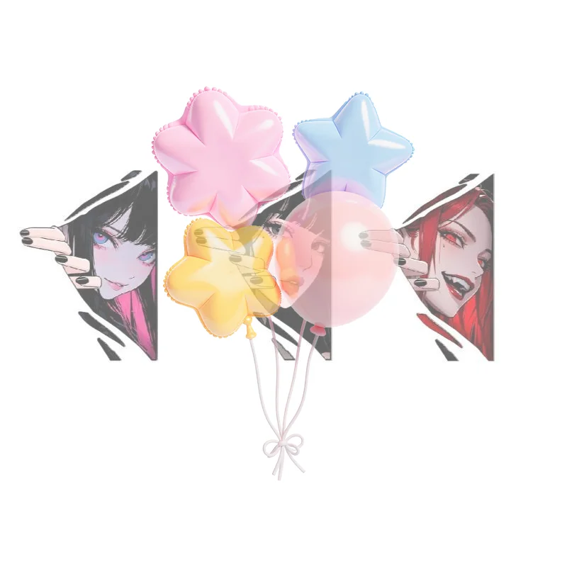 Cute Anime Girl Eye Car Sticker Waterproof Vinyl PVC Cartoon Decal for Laptop Phone Case Car Window Bumper Decor