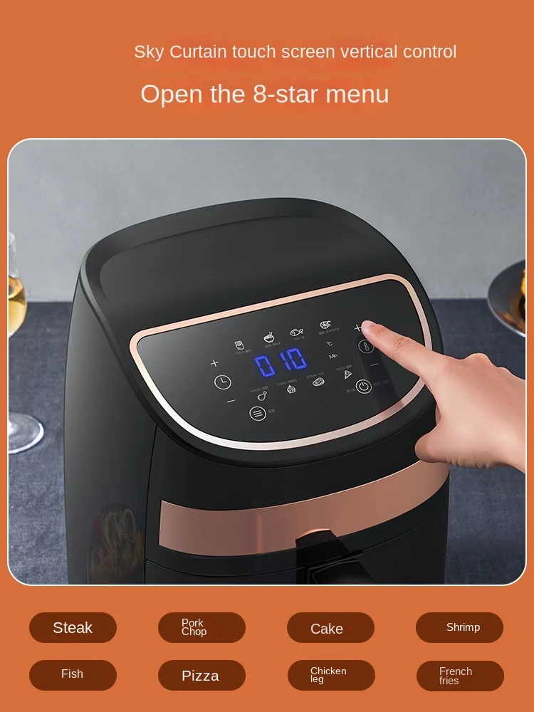 Deerma peralatan rumah tangga หม้อทอด Air fryer อัตโนมัติอัจฉริยะ, ชิปอเนกประสงค์ความจุขนาดใหญ่หน้าจอสัมผัส