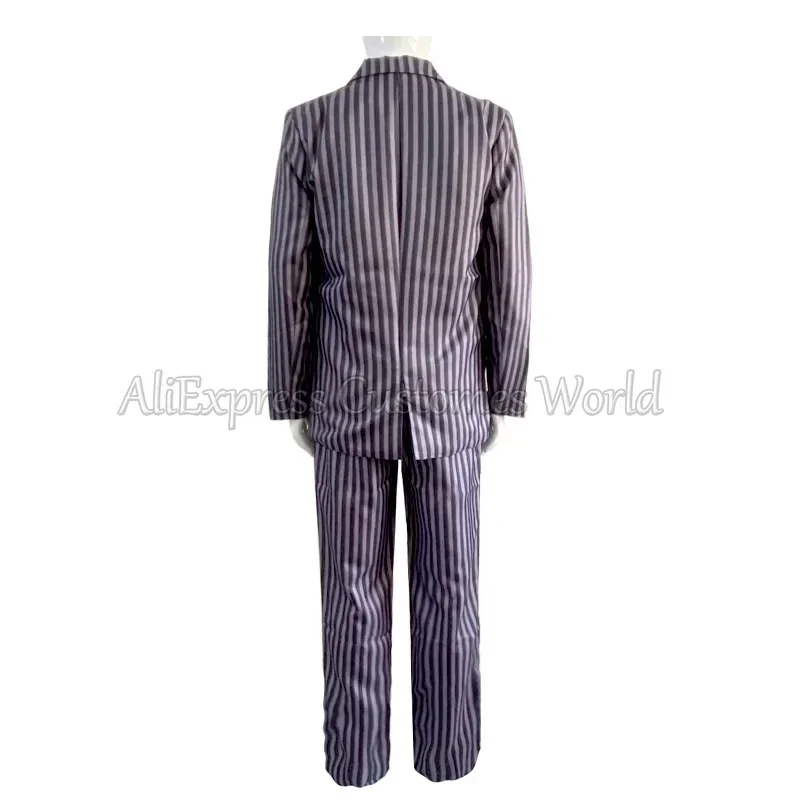 Film Mercoledì Cos Gomez Addams Costumi Cosplay Per Uomo Donna Vestito Anime Gioco di ruolo Promenade di famiglia Abiti uniformi Vestito di carnevale