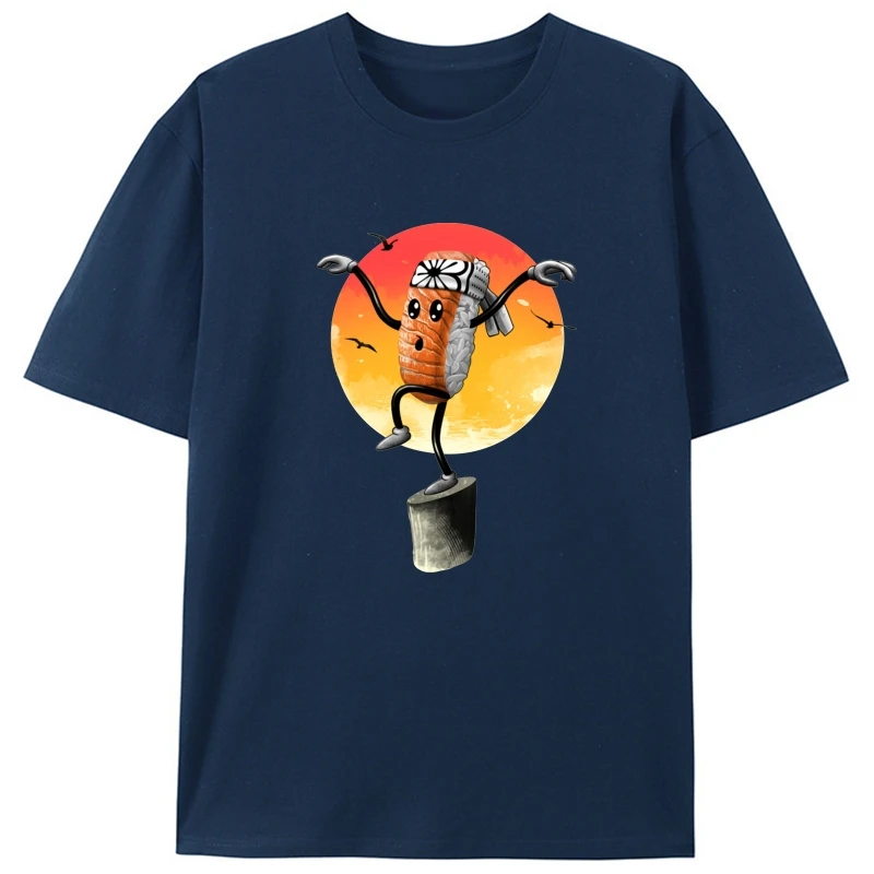 

Cartoon Harajuku Novelty Male Sushi Men Print Casual Tee Cotton T-shirt Tees Summer T-shirt Tops