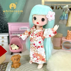 Mini muñeca BJD de 13 articulaciones móviles, ropa de princesa de moda informal, accesorios de traje, decoración de pelo Multicolor, juguete de regalo para niña, 1/12