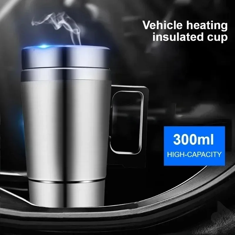 

12V/24V 300ml for Vehicle Heating Cup Car Kettle Stainless Steel Camping Travel Kettle Electric Heating Auto Accessories