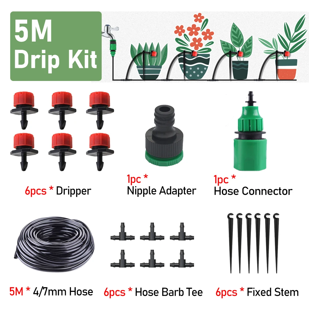 Kit di irrigazione a goccia 10M-50M serra sistema di irrigazione a goccia fai da te irrigazione automatica tubo da giardino Micro gocciolamento