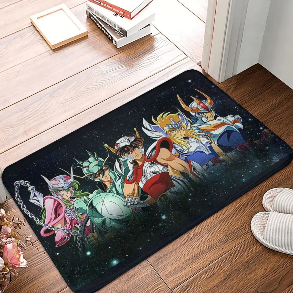 12 Gold Anime Knights Of The Zodiac Saint Seiya Doormat Kitchen Entrance Home Floor Mat Non-slip Carpet Rug for Balcony Footpad