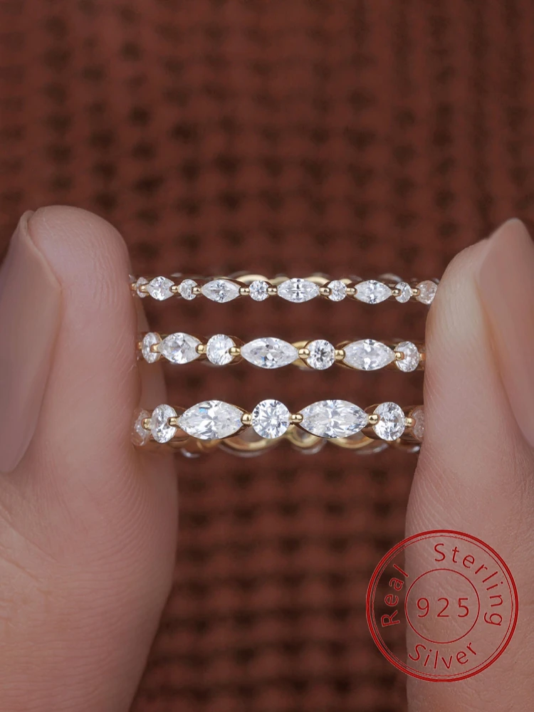 925 Sterling Silver Simplicity Classic Zircon Bead Ring For Women Engagement Wedding Luxury Fashion High Quality Fine Jewelry