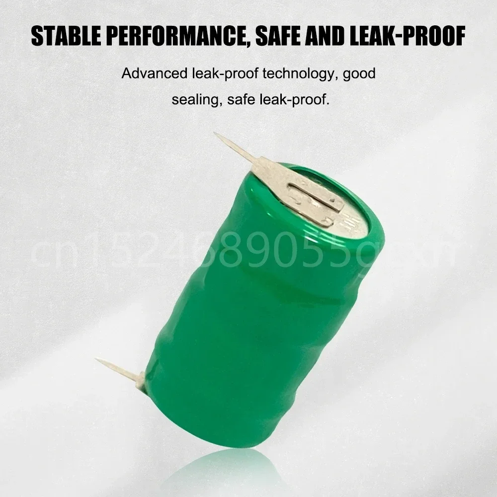 4.8V 40mAh Ni-MH Rechargeable Battery with Solder Pins for PLC Data Backup Power LED Light Pet Collars Counter Button Coin Cell