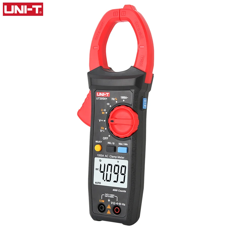 UNI-T Digital Clamp Meter 1000V UT205A+ UT206A+ AC DC Current Pliers Clamps Voltage Tester Ammeter Resistance Temperature Test