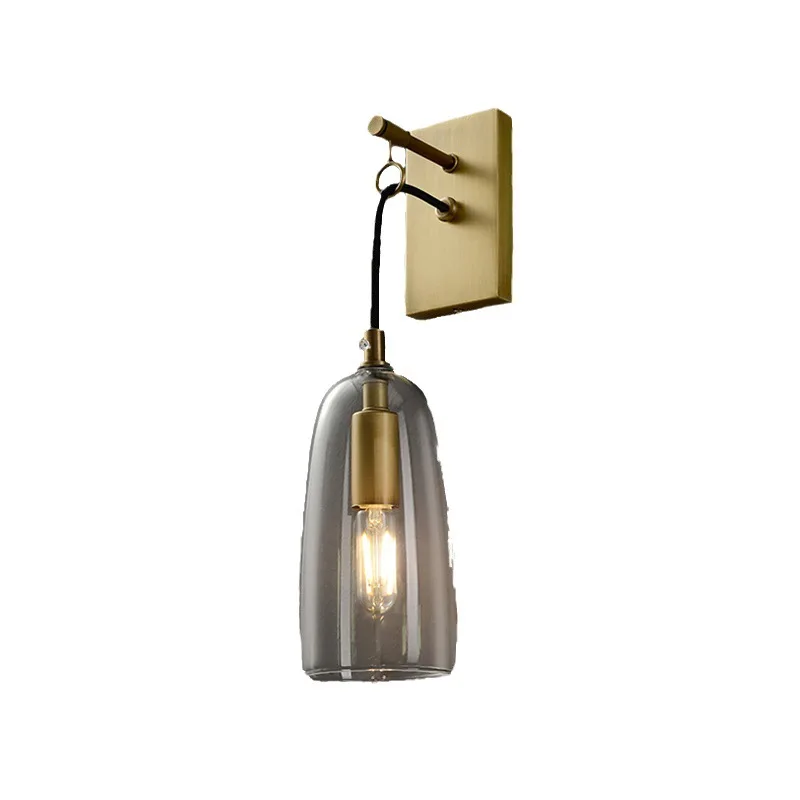 New light luxury modern creative all-copper wall lamp bedroom living room bedside background wall wall decoration LED lamps