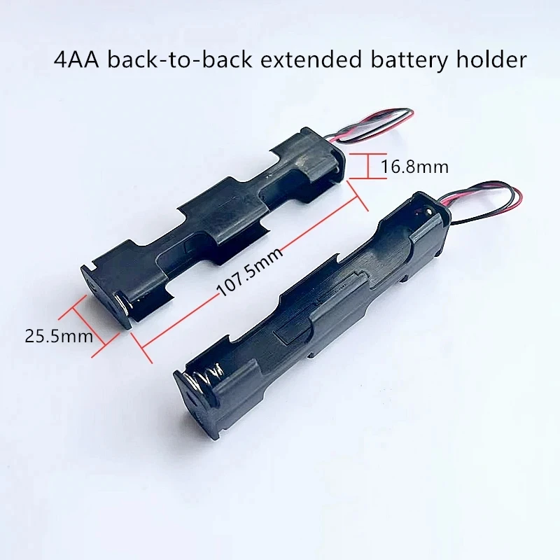 AA long strip back shell double sided box button plastic storage box with cable AA battery holder 2/3/4/8 slot 10-20pcs