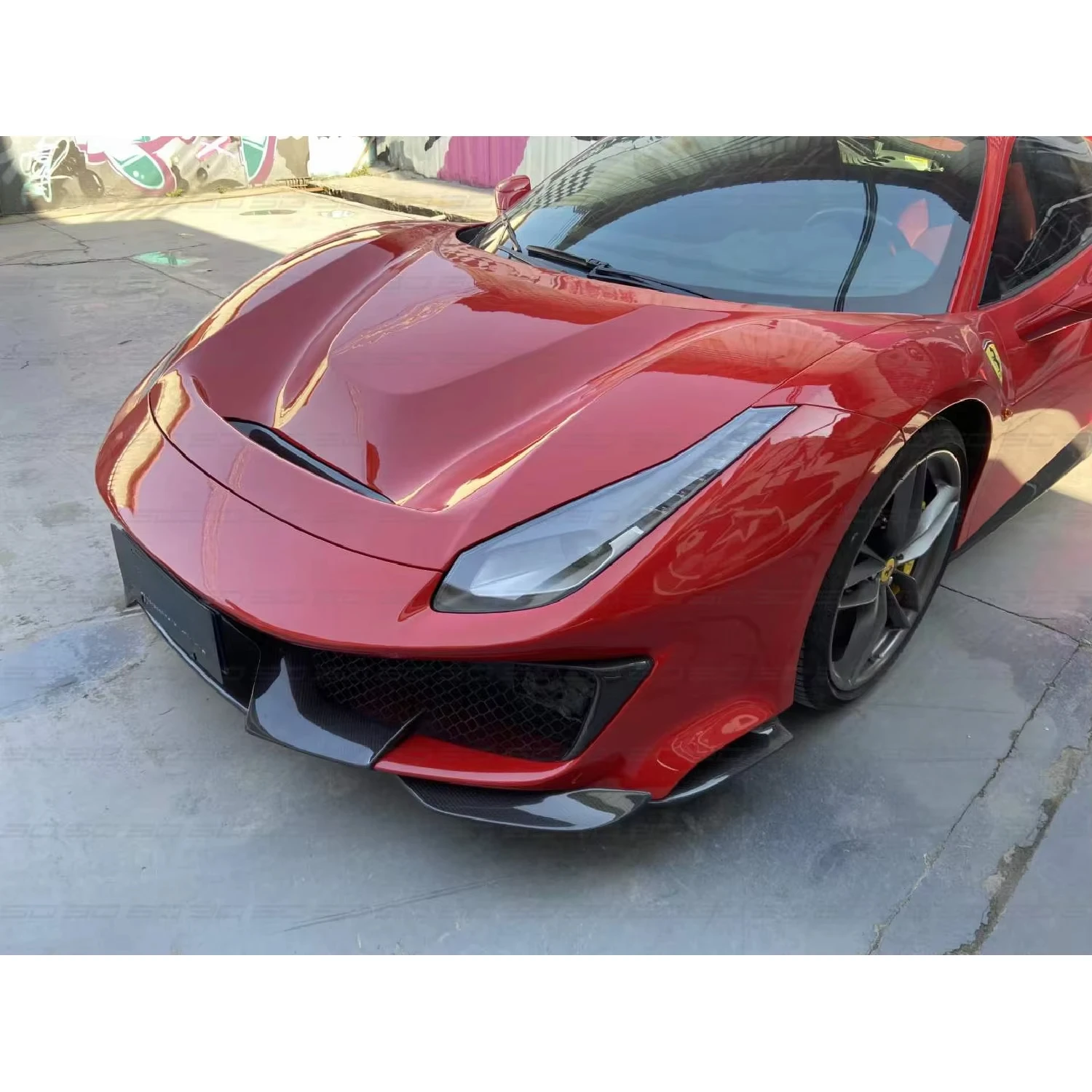 Facelift Pista Style Dry Carbon Fiber Decoration Body Kits for F-errari 488 Parts