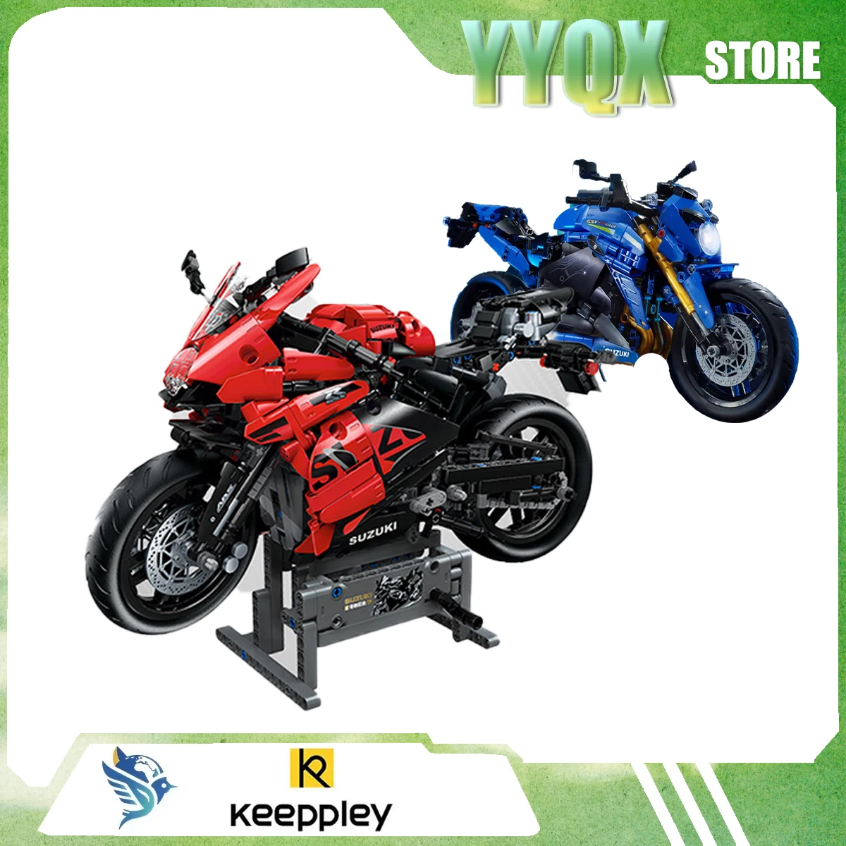 

Игрушечный мотоцикл Keeppley 2026 New SUZUKI GSX-S1000 GSX-R1000R: Коллекционная модель для мальчиков, развивающая интеллект, подарок-сюрприз, анимация