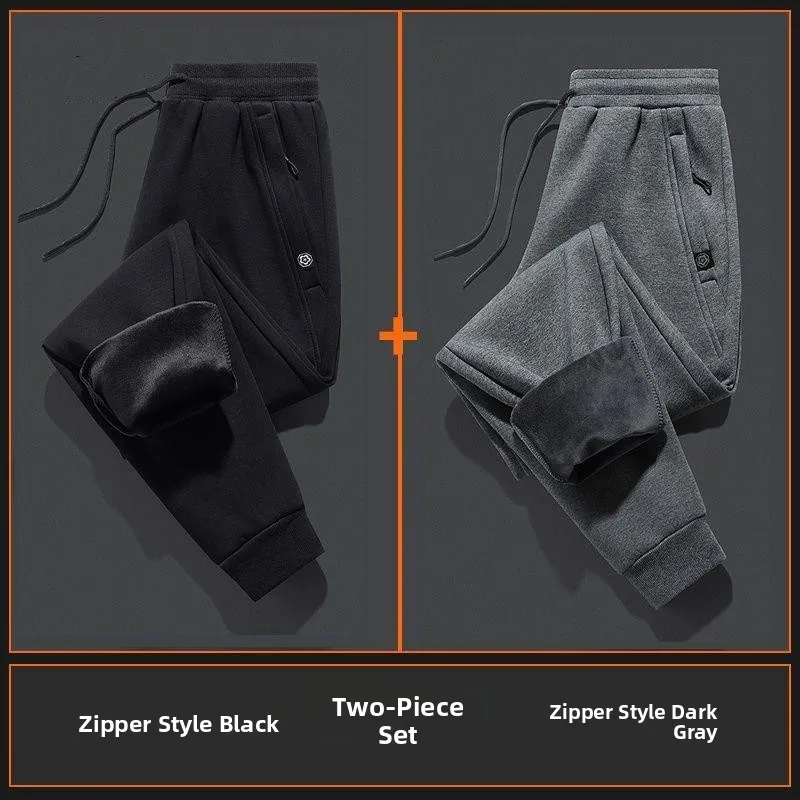 

Thiened Fce Warm Cotton Men's Casual Long Pants Spring Autumn Winter Loose Fit Sports Trousers Pure Cotton Sweatpants